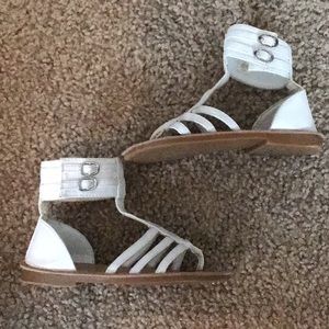 Girls white ankle strap sandals